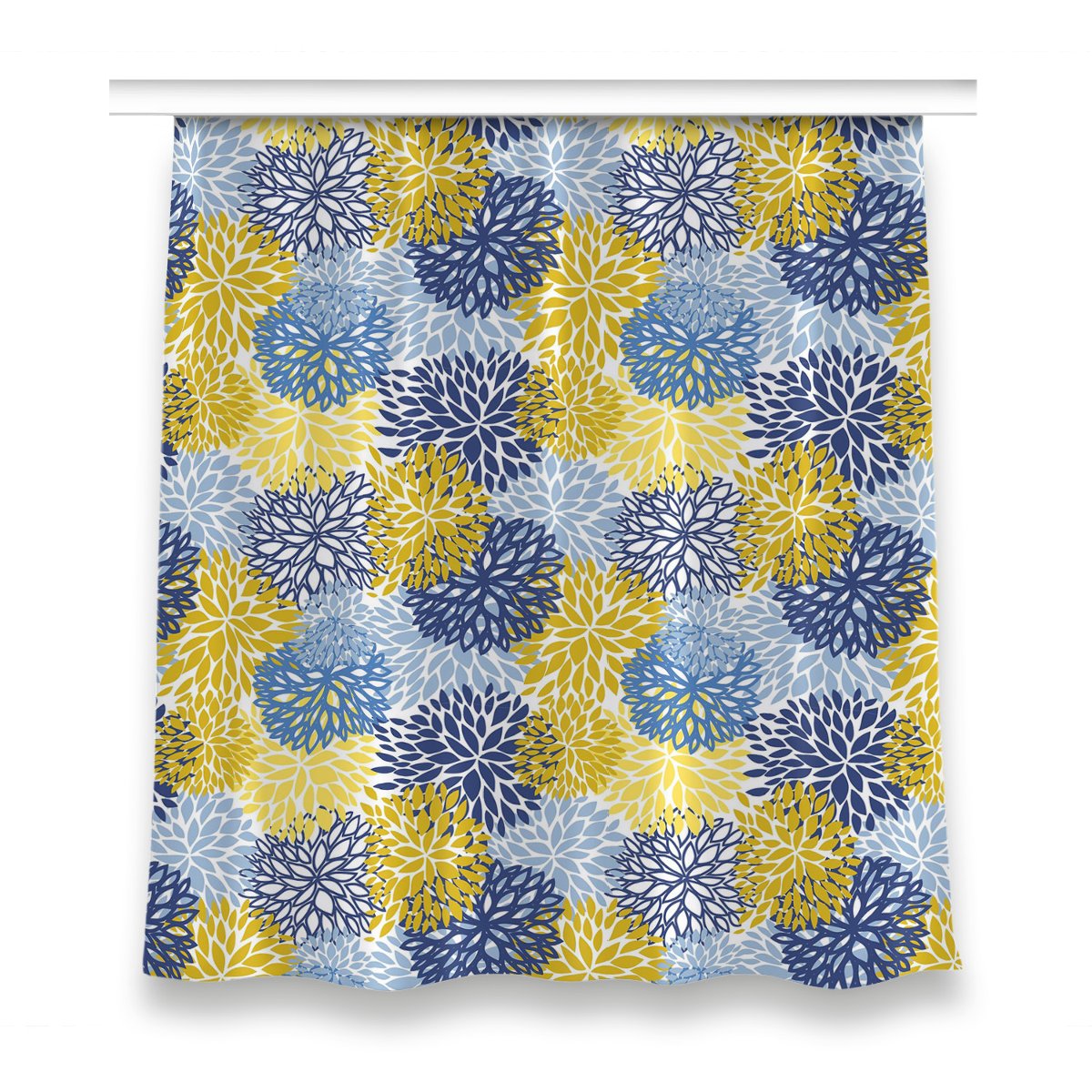 Gotowa zasłona dekor 150x160 cm Kwiaty chryzantemy, Fabricsy