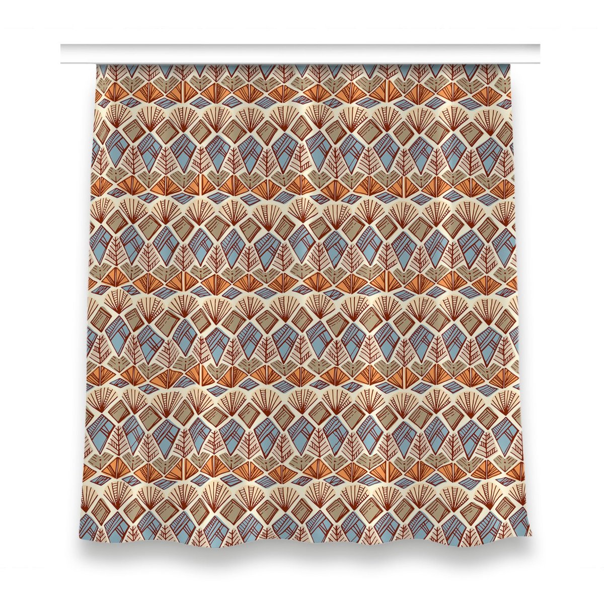 Gotowa zasłona dekor 150x160 Etniczny brązowy wzór, Fabricsy
