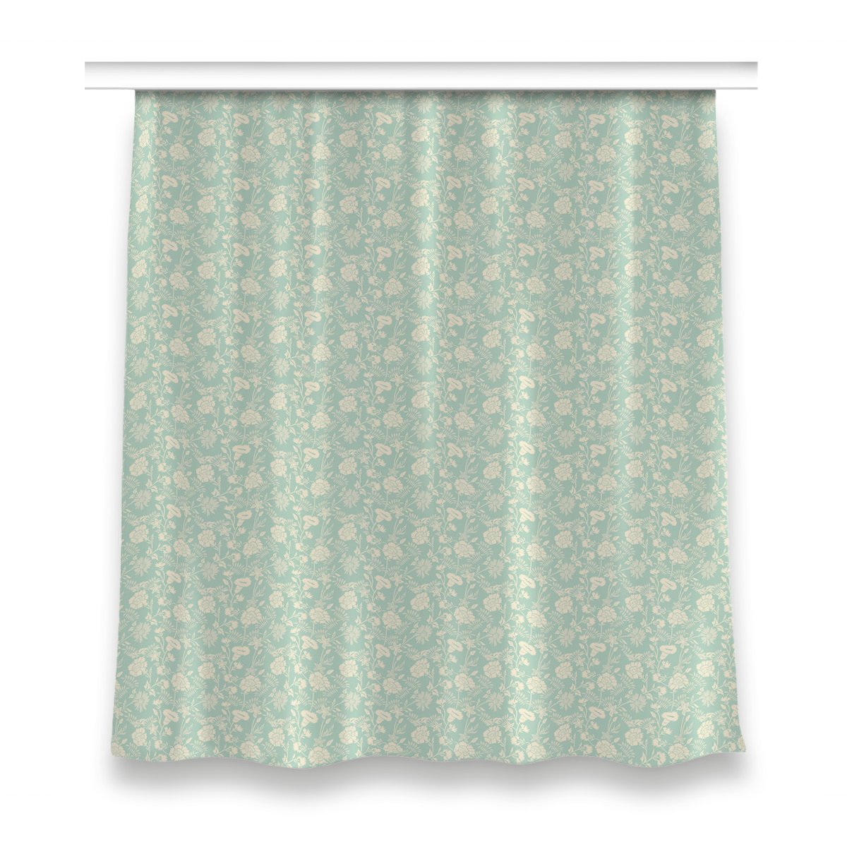 Zasłona klasyczna z grafiką 150x160 Białe kwiaty, Fabricsy