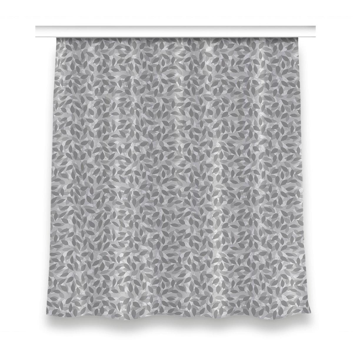 Klasyczna zasłona z nadrukiem 150x160 Szare liście, Fabricsy