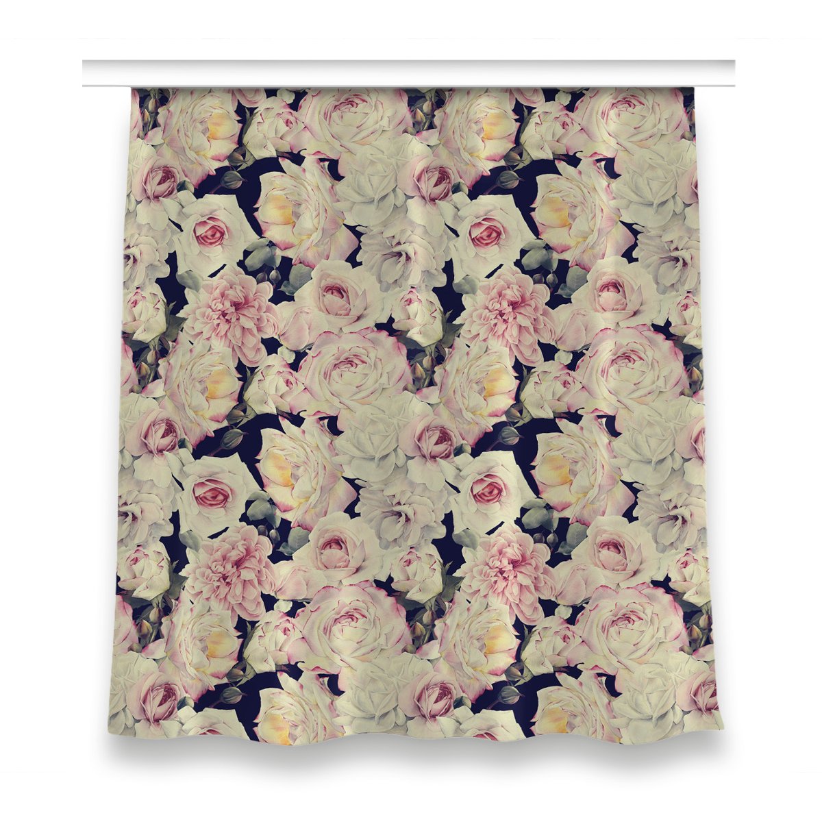 Klasyczna zasłona z nadrukiem 150x160 Białe Róże, Fabricsy