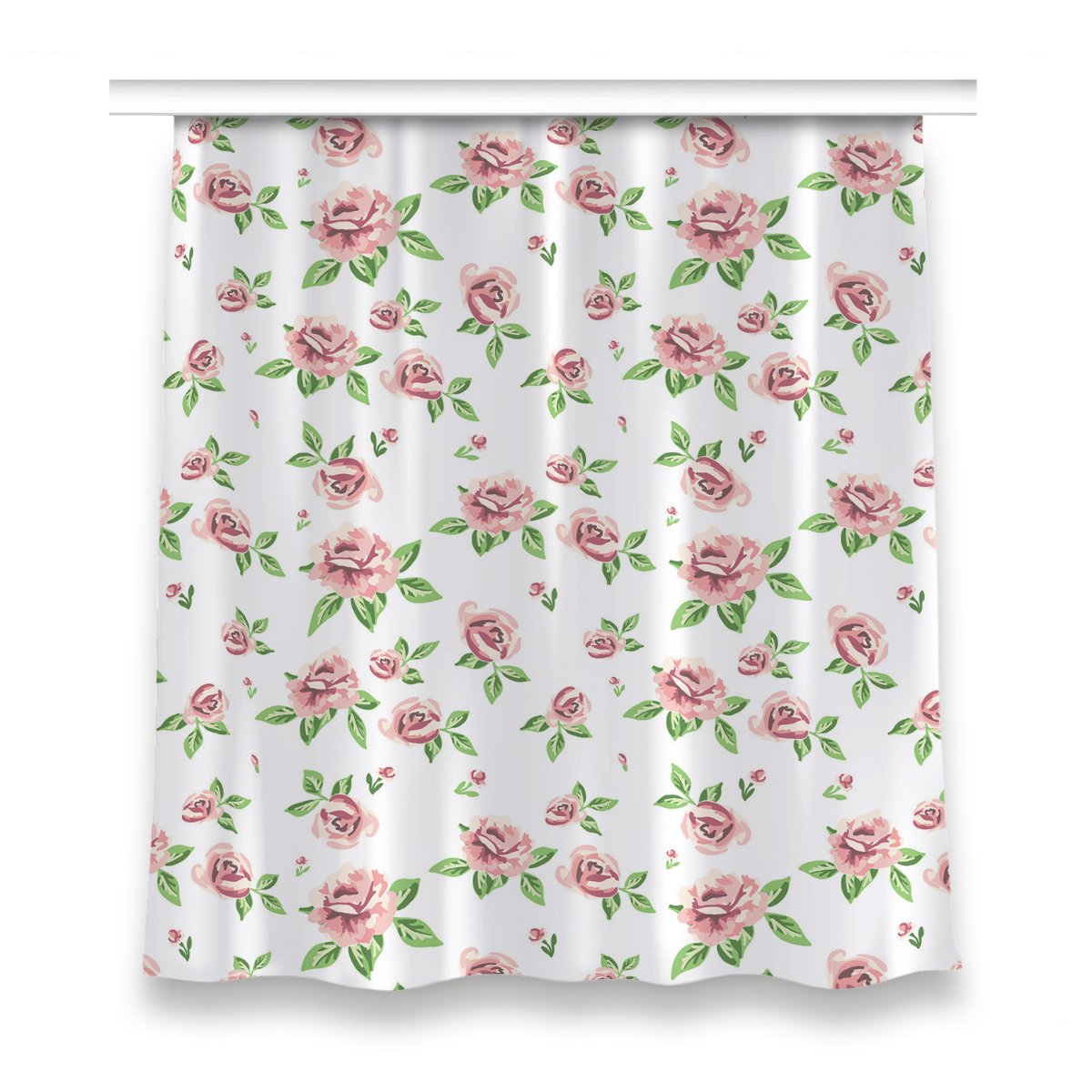 Zasłona z grafiką gotowa 150x160 Pastelowe kwiaty, Fabricsy