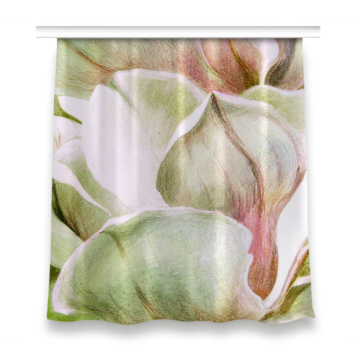 Gotowa zasłona z grafiką 150x160 Kwiaty magnolii, Fabricsy