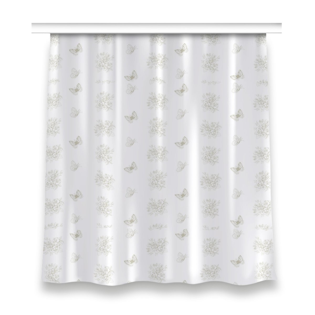 Gotowa zasłona z nadrukiem 150x160 Motyle i kwiaty, Fabricsy