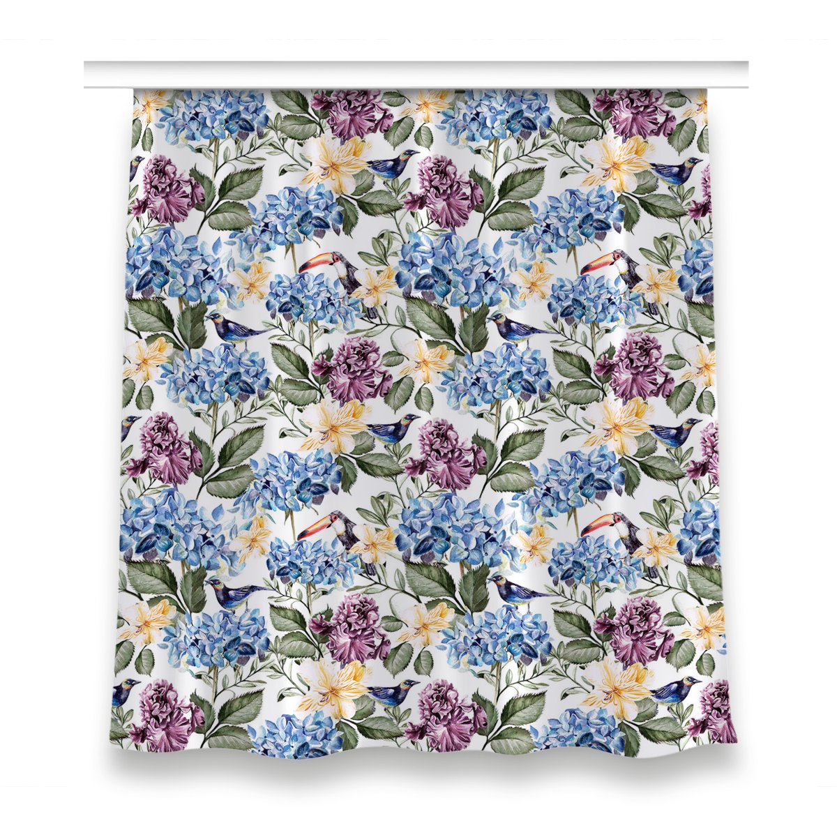Klasyczna zasłona z nadrukiem 150x160 Kwiaty retro, Fabricsy