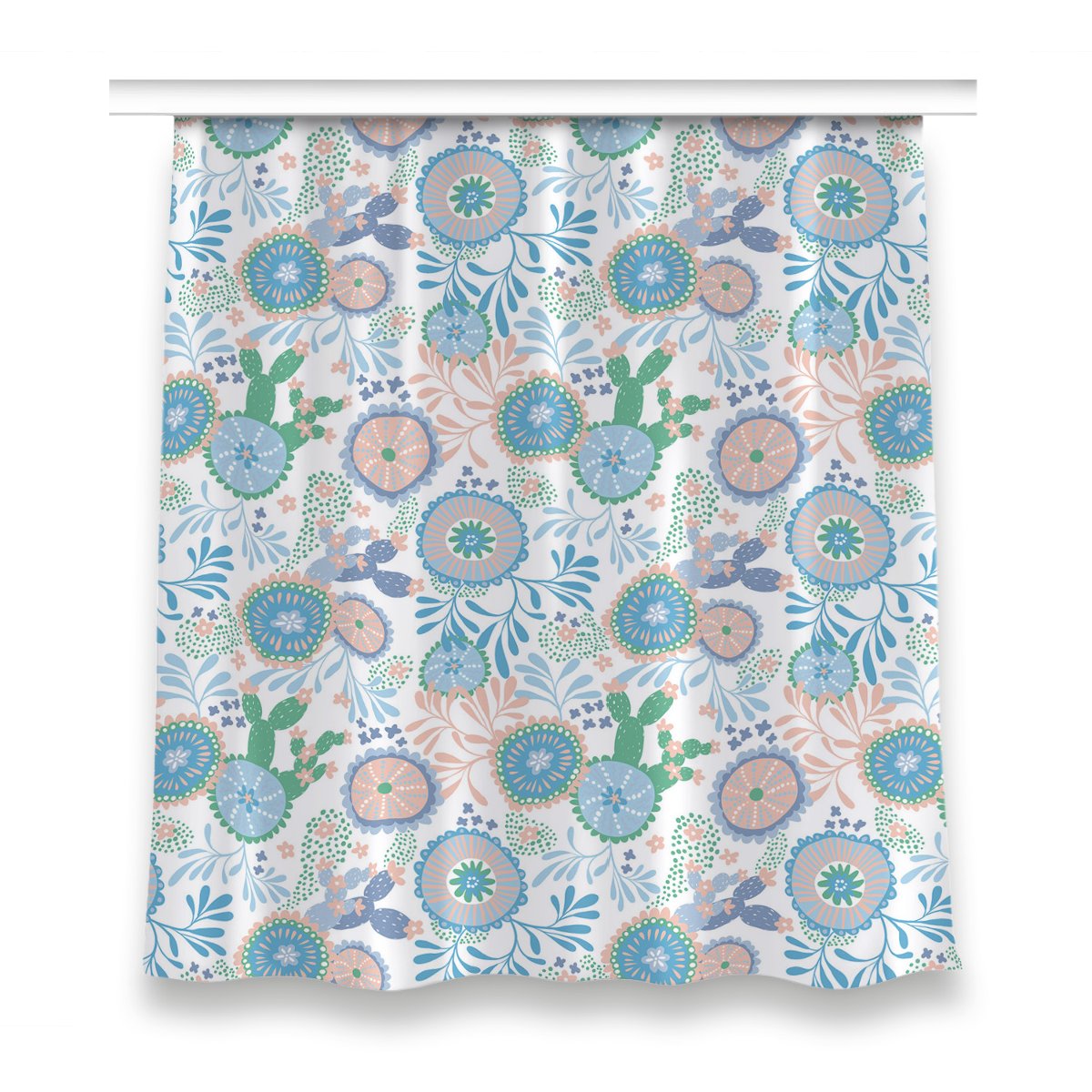 Gotowa zasłona na taśmę 150x160 cm Kwiaty vintage, Fabricsy