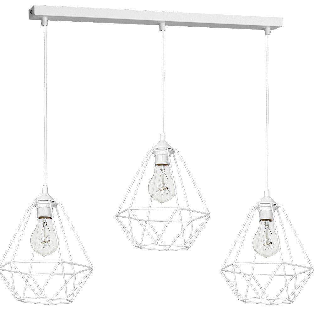 Milagro LAMPA wisząca ALAMBRE 1110 metalowa OPRAWA listwa ZWIS druciane klatki loft białe 1110