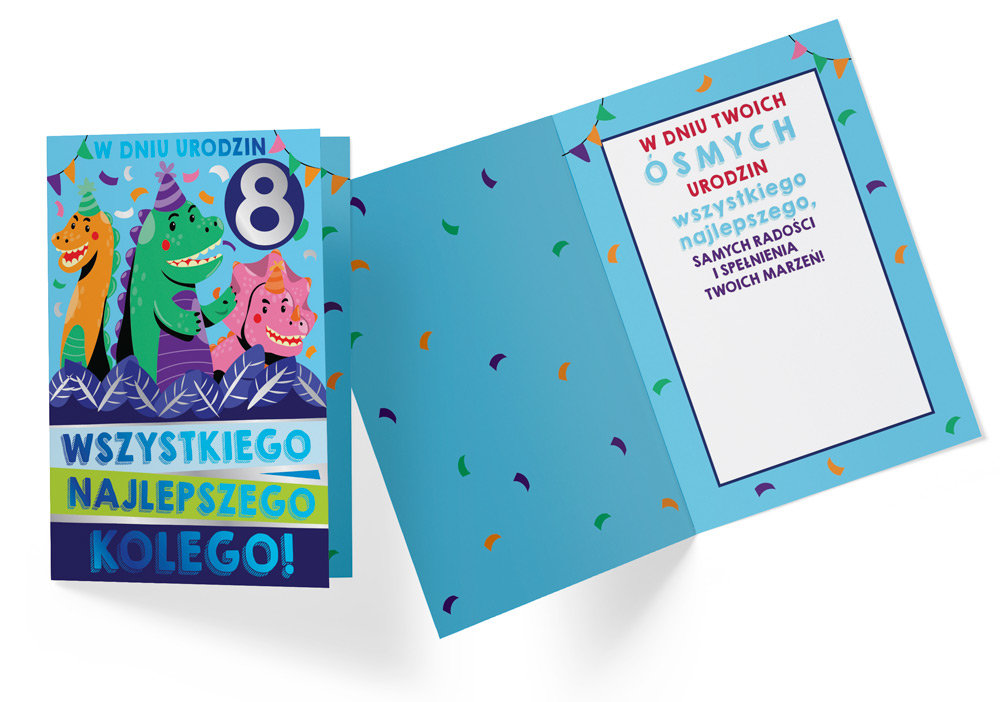 Karnet PR-332 Urodziny 8 chłopiec