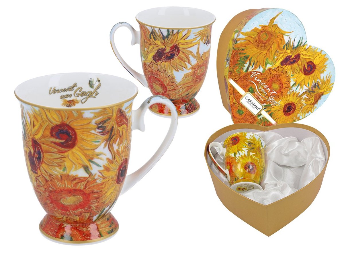 2 kubki Van Gogh Słoneczniki porcelana Prezent
