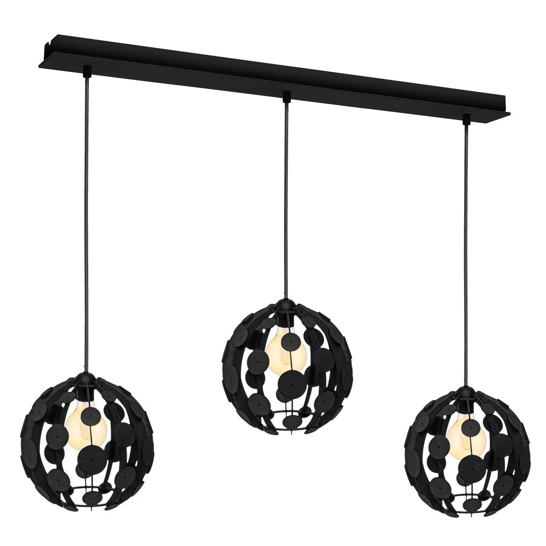 Milagro Lampa wisząca GAIA BLACK WOOD 3xE27 60W MLP6327