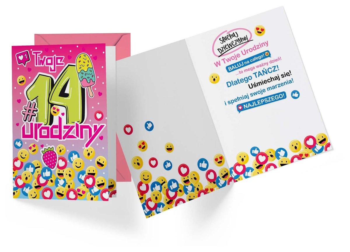 KUKARTKA KUKARTKA Karnet PR-337 Urodziny 14 dziewczynka 444348