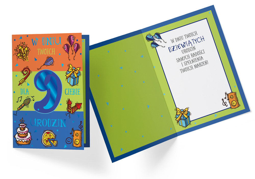 KUKARTKA KUKARTKA Karnet PR-334 Urodziny 9 chłopiec 438607