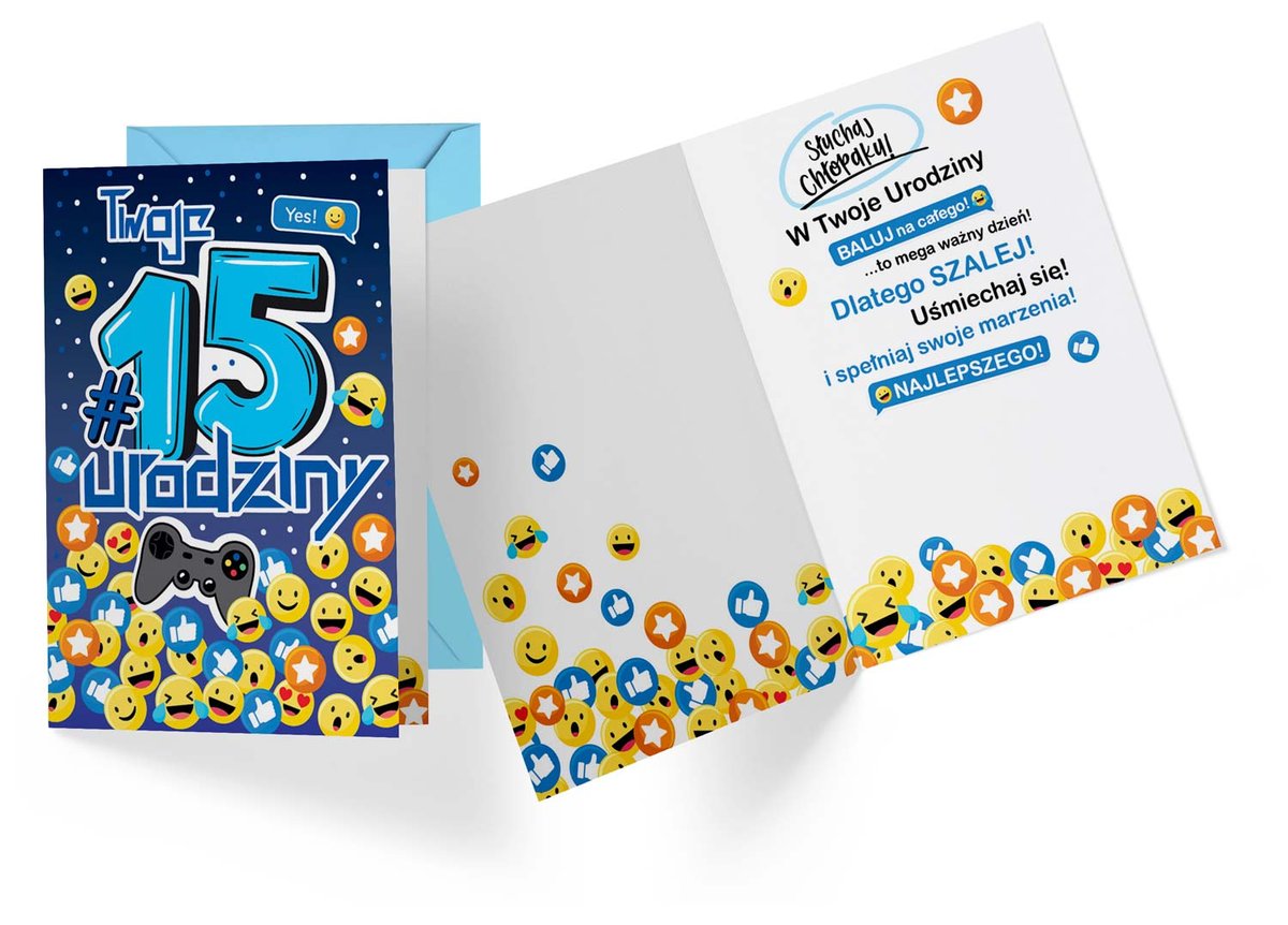 KUKARTKA KUKARTKA Karnet PR-340 Urodziny 15 chłopiec 444350