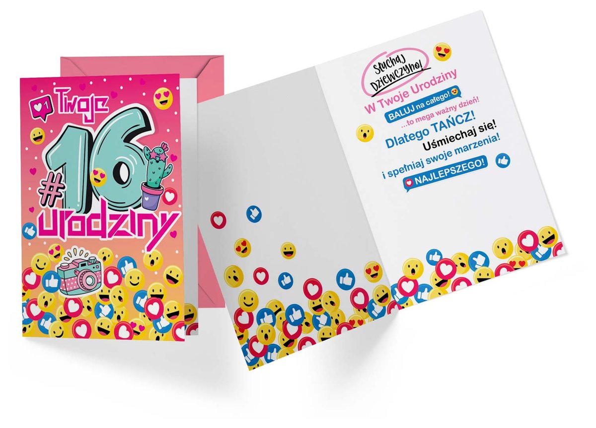 KUKARTKA KUKARTKA Karnet PR-341 Urodziny 16 dziewczynka 444355
