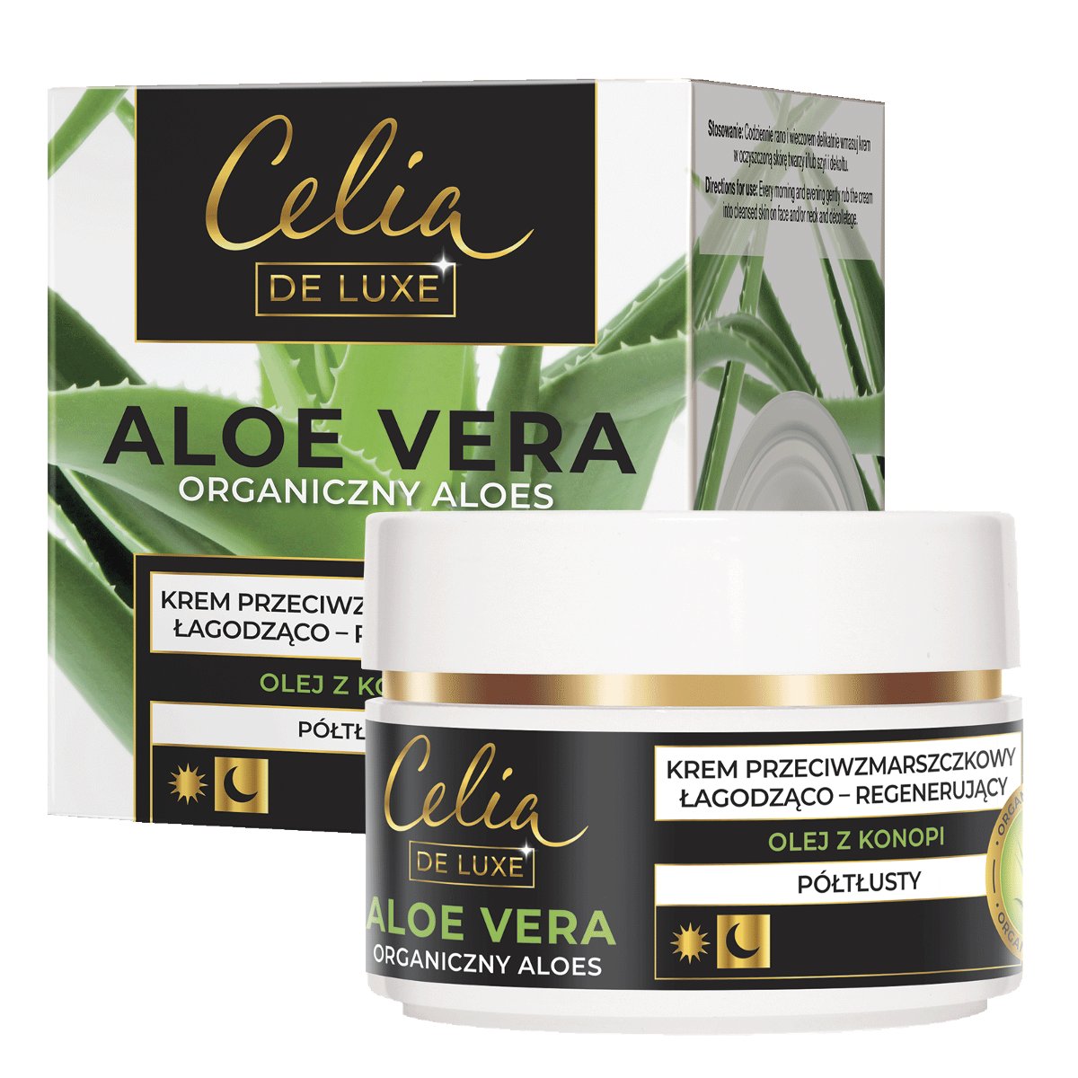 Celia Aloe Vera Półtłusty Krem Przeciwzmarszczkowy Łagodząco-Regenerujący 010214771