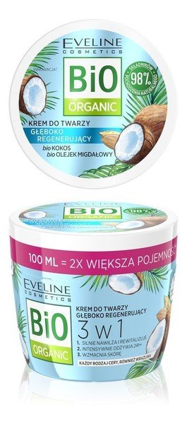 Eveline Bio Organic Krem Do Twarzy 3w1 kokos