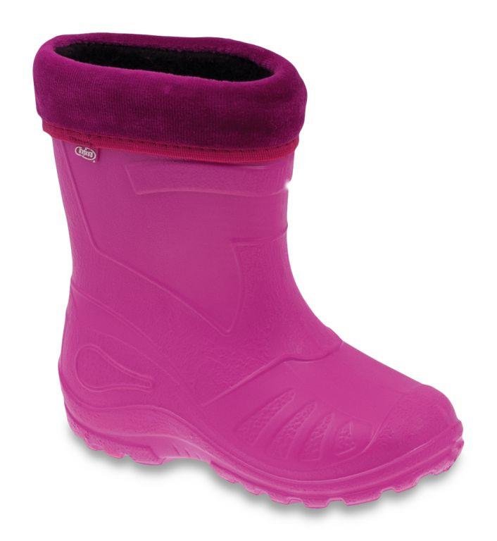 Befado - Obuwie dziecięce kalosze z ocieplaczem dla dziewczynki różowe - 30