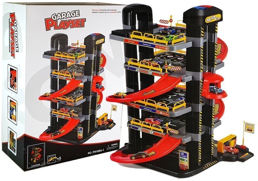 LEANToys Tor Parking Garaż 5-poziomowy na Baterie Światła Winda 6936