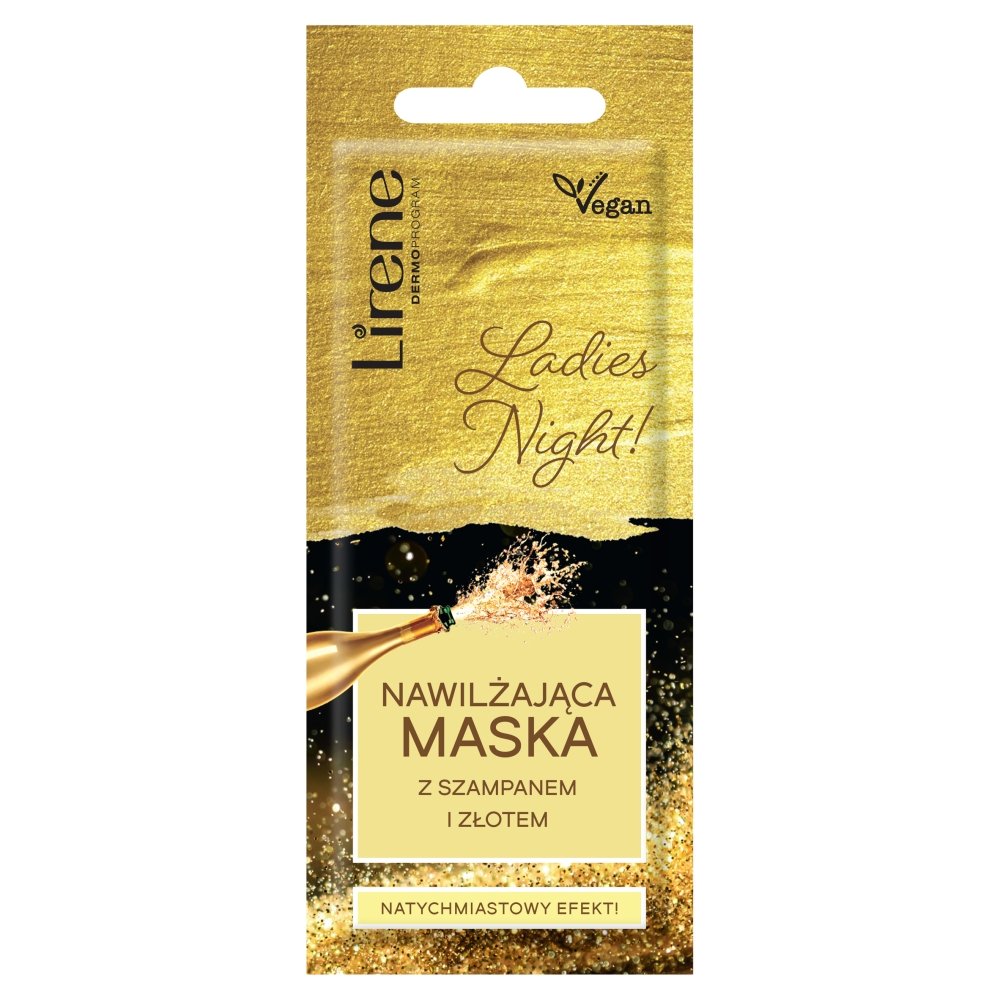 LIRENE Ladies Night - Nawilżająca Maska z szampanem i złotem 7ml