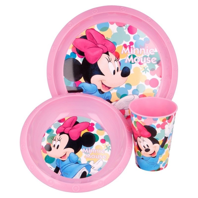 Minnie Mouse Minnie Mouse - Zestaw naczyń (talerzyk, miska, kubek 260 ml) (różowy) 51115