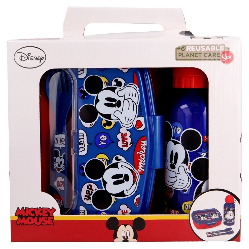 Disney MICKEY MOUSE Mickey Mouse Zestaw lunchbox bidon 400ml sztućce 50163