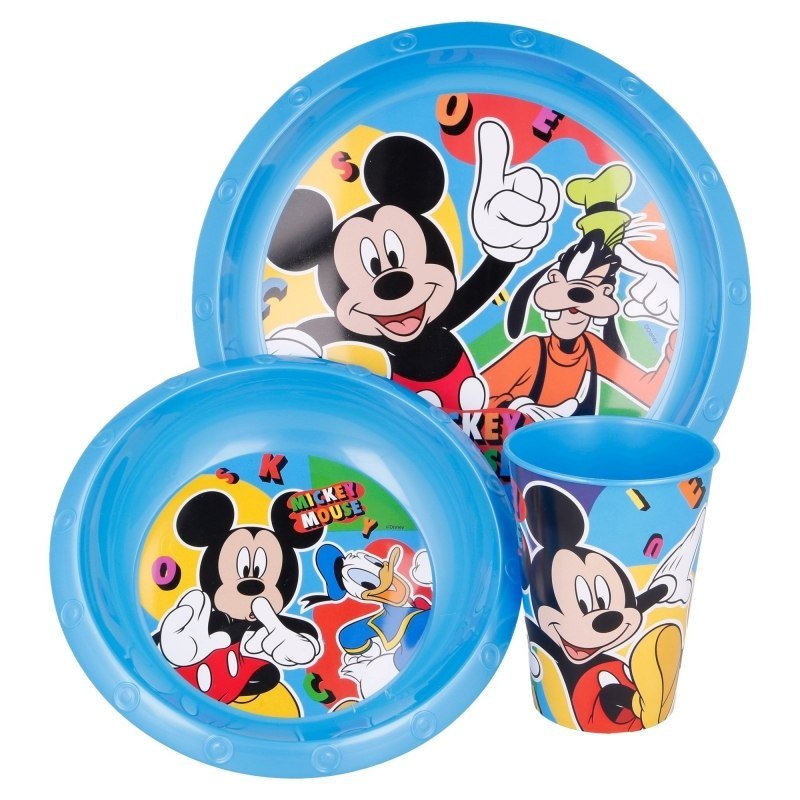 Mickey Mouse Mickey Mouse - Zestaw naczyń (talerzyk, miska, kubek 260 ml) (niebieski) 50115_1