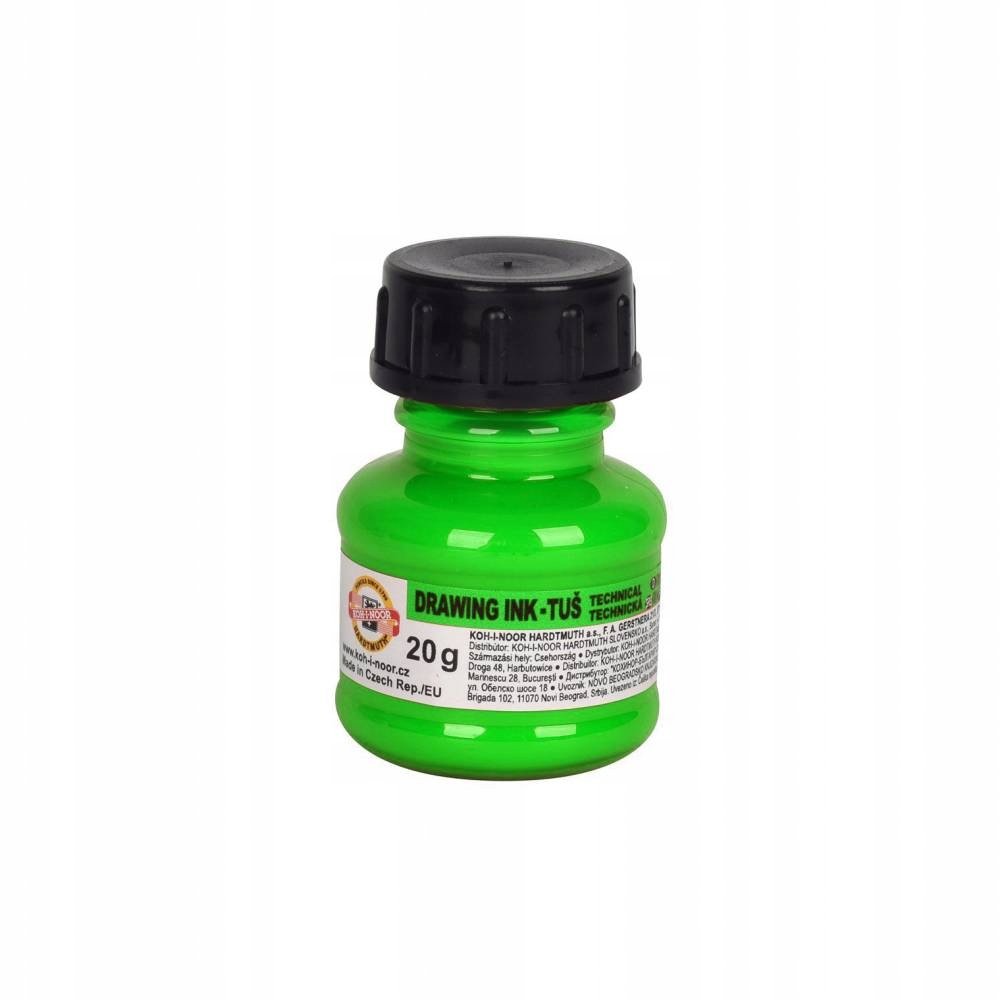 Kin KOH I NOOR Tusz kreślarski fluorescencyjny zielony 20g