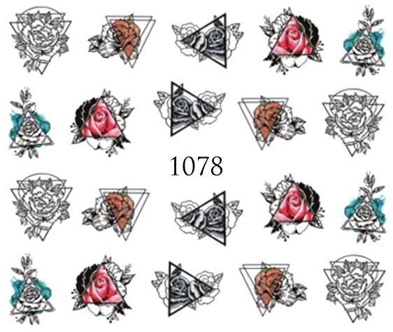 Naklejki wodne na paznokcie - nr 1078