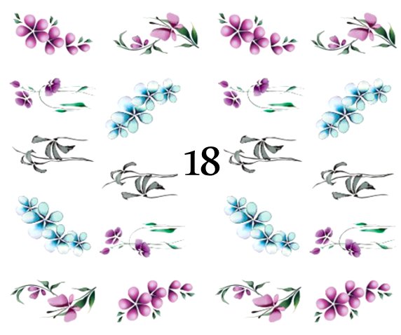 Naklejki wodne na paznokcie KWIATY,KWIATEK - nr 18