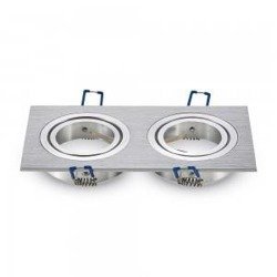 v-tac Oprawa Oczko V-TAC Aluminiowa Odlew 2xGU10 Kwadrat Aluminium Szczotkowane VT-783