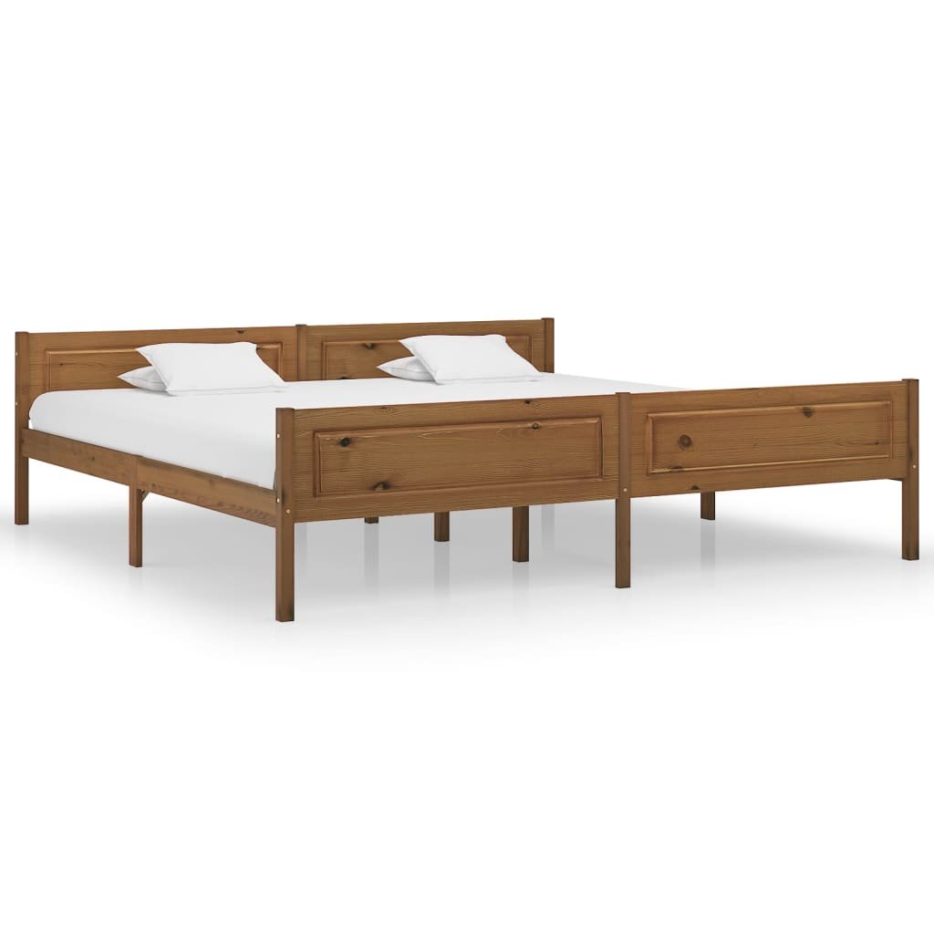 vidaXL Lumarko Rama łóżka z litego drewna sosnowego, miodowy brąz, 200x200 cm 322116