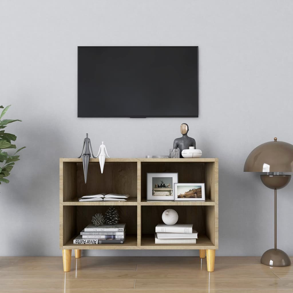 vidaXL Lumarko Szafka TV z drewnianymi nóżkami, dąb sonoma, 69,5x30x50 cm 805926