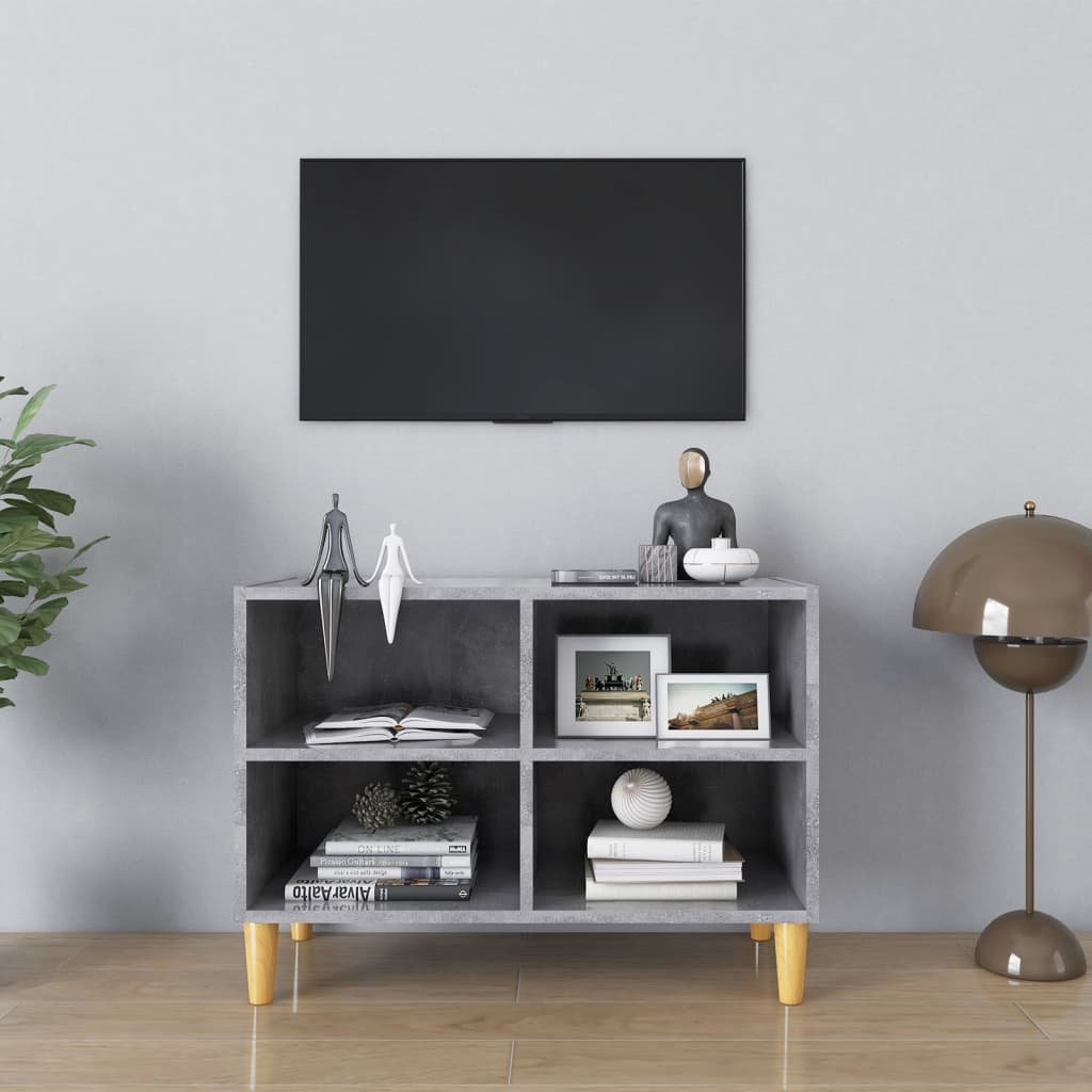 vidaXL Lumarko Szafka TV z drewnianymi nóżkami, szarość betonu, 69,5x30x50 cm 805927