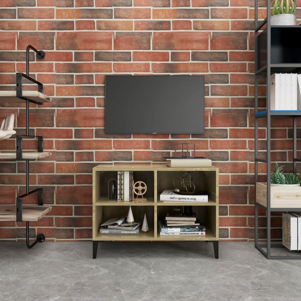 vidaXL Lumarko Szafka TV, metalowe nóżki, dąb sonoma, 69,5x30x50 cm 805935