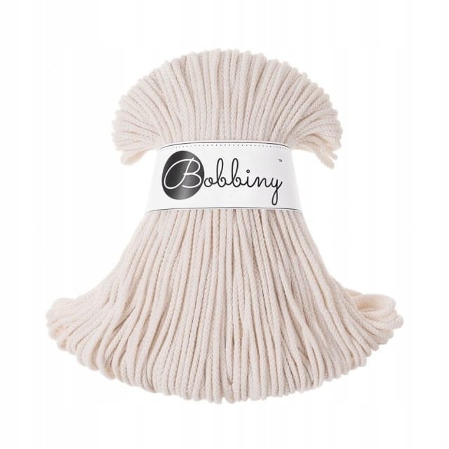 Sznurek pleciony BOBBINY 3mm / Naturalny / 100m
