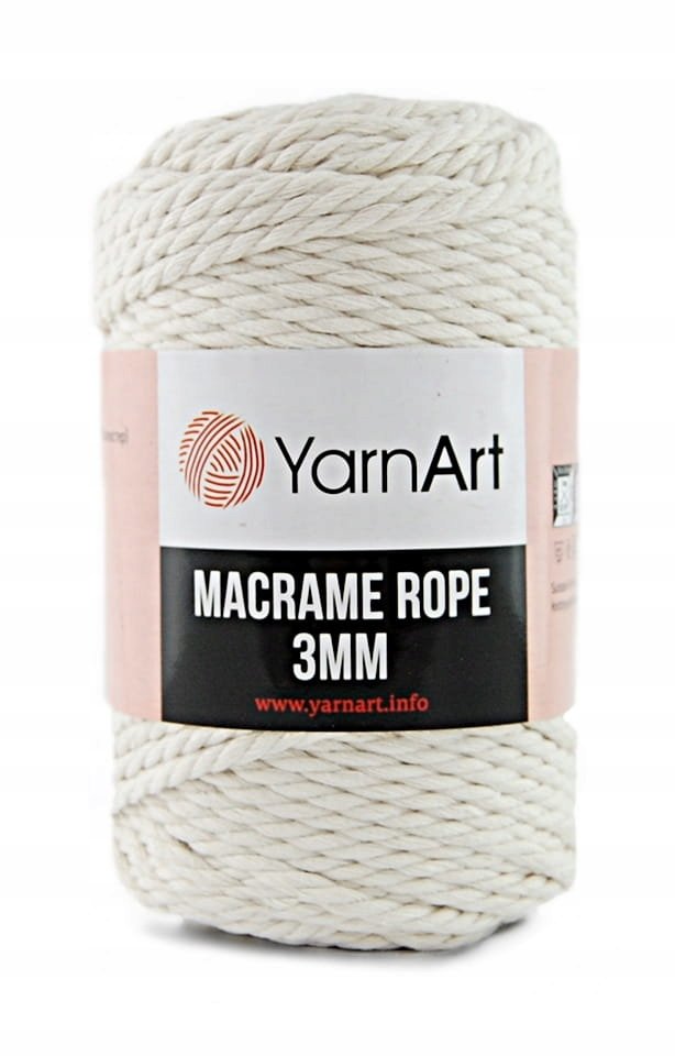 Sznurek YarnArt Macrame Rope 3 mm 752 / naturalny