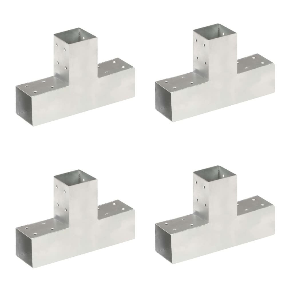 vidaXL Łączniki do słupków w kształcie T, 4 szt., metalowe, 71x71 mm