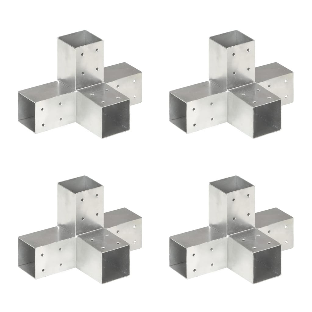 vidaxl Łączniki w kształcie X, 4 szt., galwanizowany metal, 71x71 mm! 145460