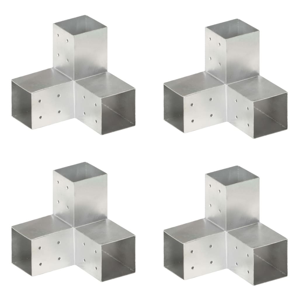 vidaXL Łączniki do słupków w kształcie Y, 4 szt., metalowe, 81x81 mm
