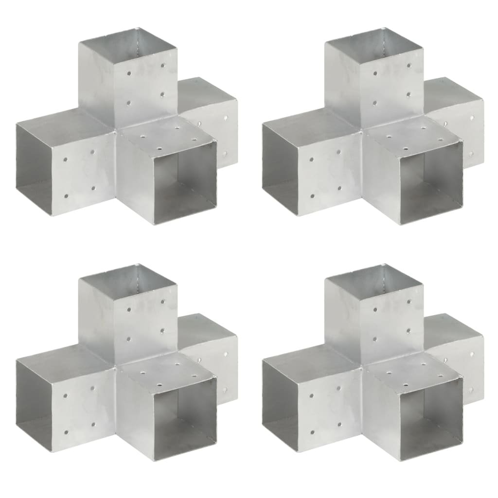 vidaXL Łączniki do słupków w kształcie X, 4 szt., metalowe, 101x101 mm