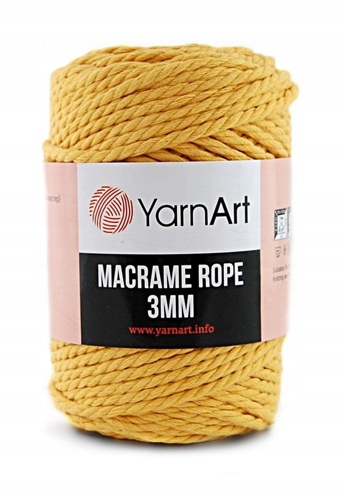 Sznurek YarnArt Macrame Rope 3 mm - 764 kurkuma