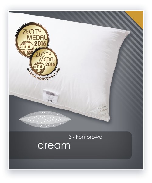 Poduszka puch gęsi 50x60 cm DREAM 3-komorowa