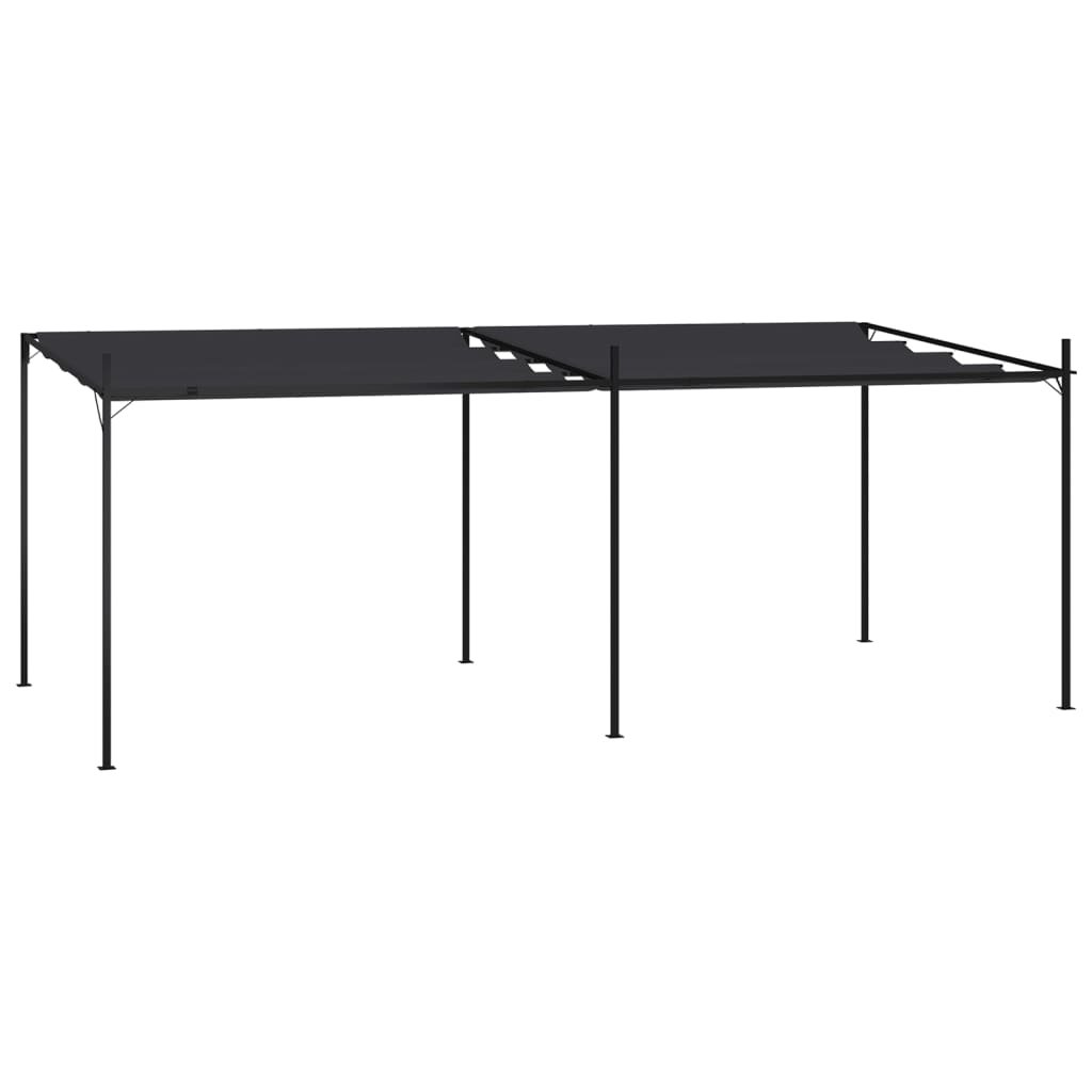 vidaXL Altana z rozsuwanym dachem, 600x300x233 cm, antracytowa