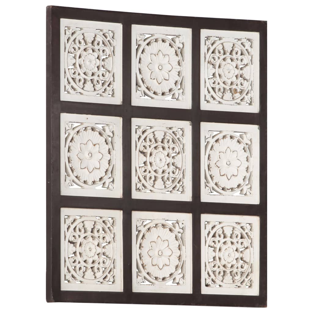 VidaXL Ręcznie rzeźbiony panel ścienny, MDF, 60x60x1,5 cm, brąz i biel 321654