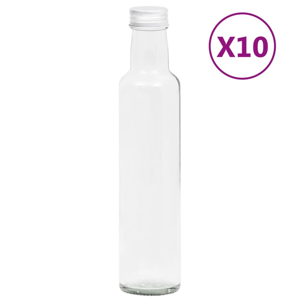 vidaXL vidaXL Małe szklane butelki z zakrętkami 260 ml 10 szt 150714