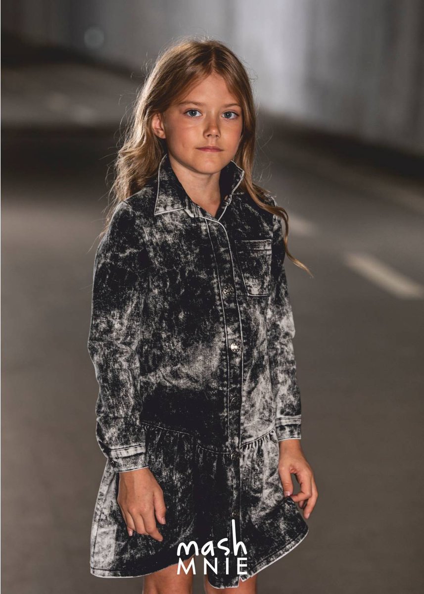 MashMnie Sukienka Acid Wash Grey - 104-110
