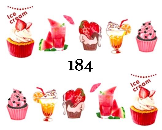 Naklejki wodne na paznokcie - nr 184