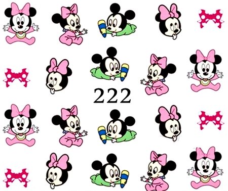 Naklejki wodne na paznokcie MYSZKA MINNIE MIKI-222