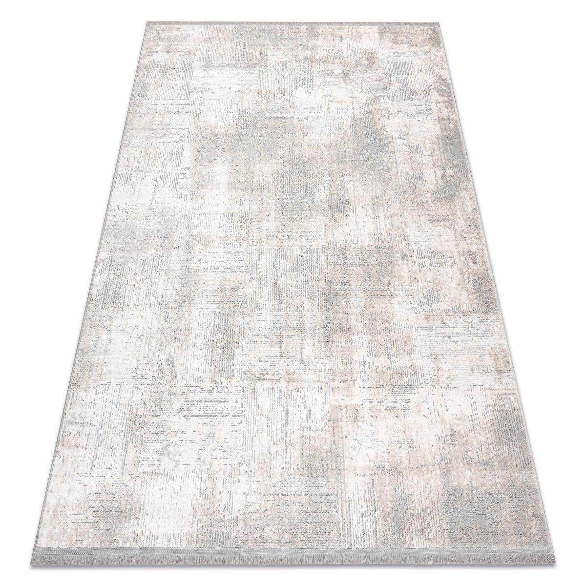 Dywan DYWANY ŁUSZCZÓW TULS nowoczesny, strukturalny, frędzle 51231 Vintage, przecierany kość słoniowa / szary, 120x170 cm