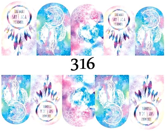 Naklejki wodne na paznokcie - nr 316